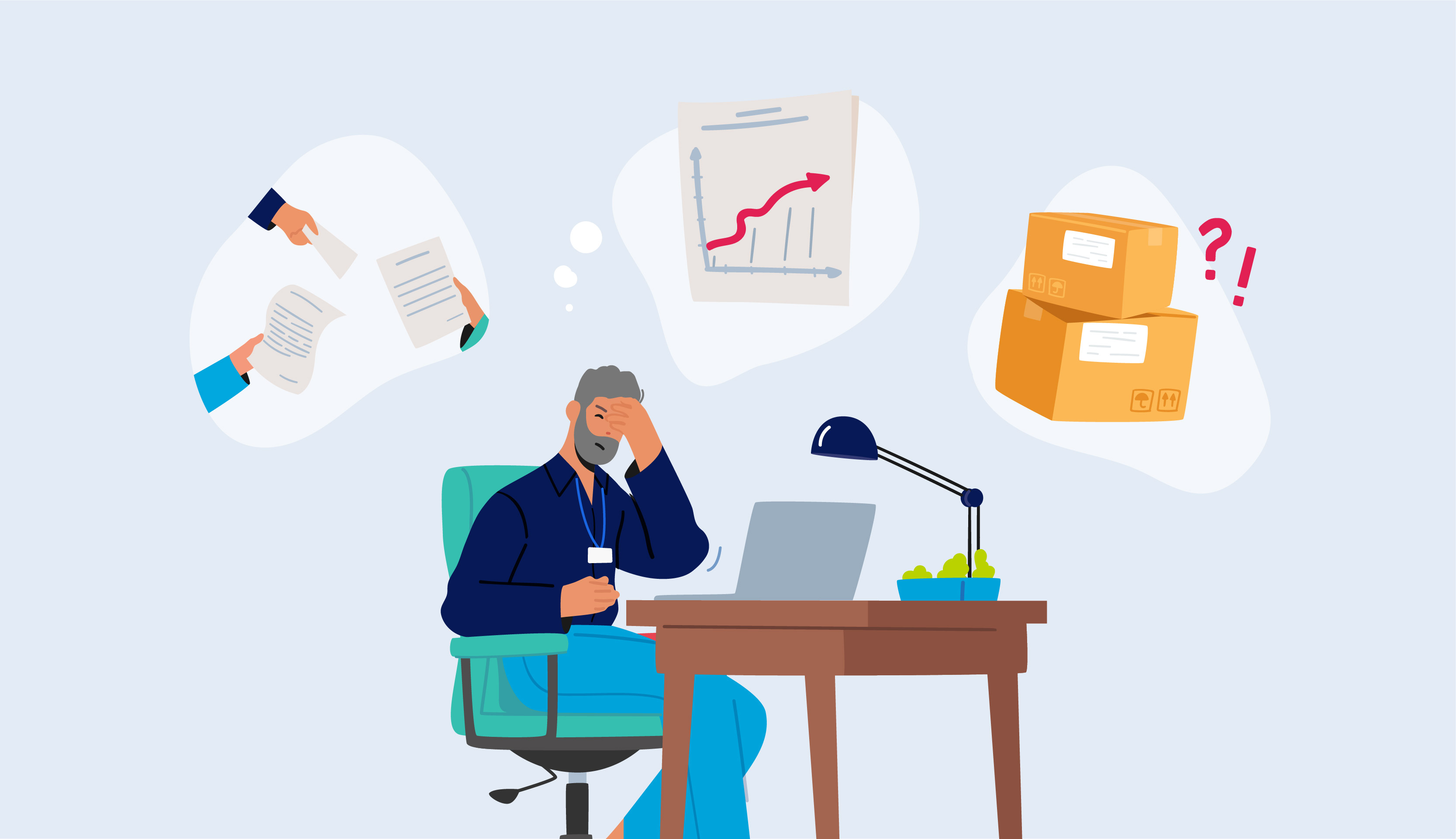 Un expert en informatique sans plan de résilience informatique entouré de menaces extérieures.